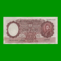 MONEDA NACIONAL $100,00, BOT 2043, AÑO 1953, ESTADO MUY BUENO+ .-