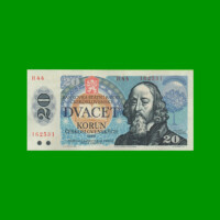 BILLETE DE CHECOSLOVAQUIA 20 KORUN, PICK 95, AÑO 1988 ESTADO  MUY BUENO+ .-