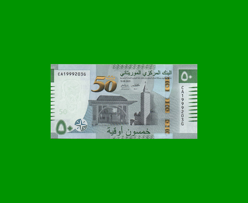 BILLETE DE MAURITANIA 50 OUGUIYA, POLYMERO, PICK 28, AÑO 2023, ESTADO SIN CIRCULAR.- - Imagen 2