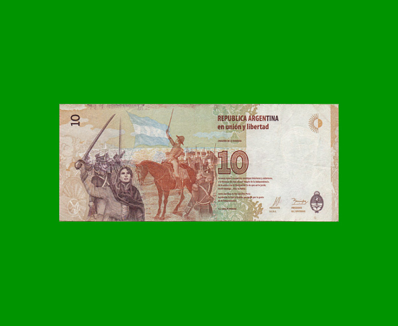 PESOS 3er DISEÑO $10,00, BOT 4003, AÑO 2016, ESTADO MUY BUENO-.- - Imagen 2