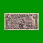 BILLETE DE URUGUAY $10,00, PICK 37d, SERIE D, ESTADO BUENO.