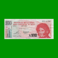 BONO DE LA RIOJA 100,00 DE AUSTRALES, EC 043, AÑO 1989, ESTADO MUY BUENO.-