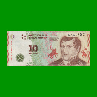 PESOS 3er DISEÑO $10,00, BOT 4003, AÑO 2016, ESTADO MUY BUENO-.-