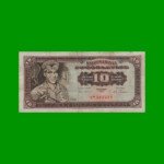 BILLETE DE YUGOSLAVIA 10 DINARA, PICK 78b, AÑO 1965 ESTADO BUENO.-