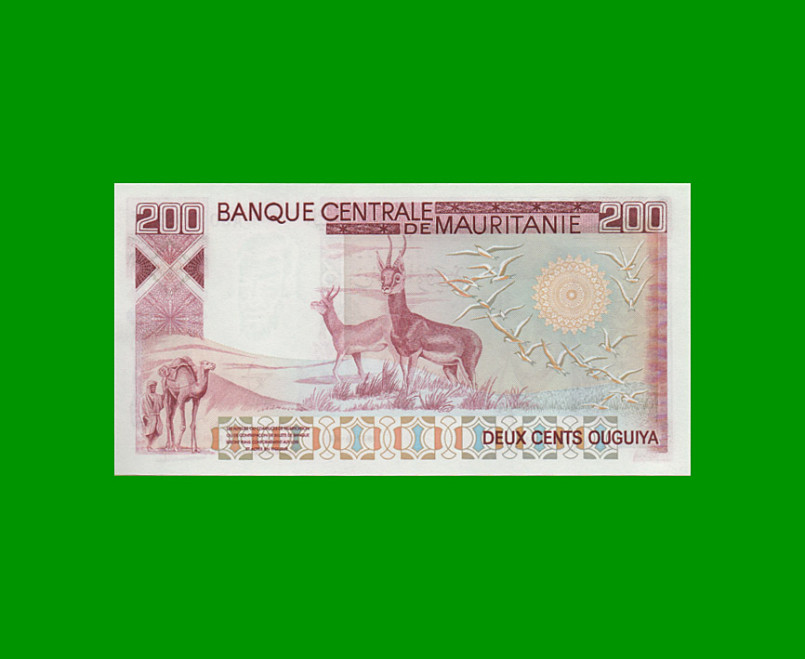 BILLETE DE MAURITANIA 200 OUGUIYA, PICK 3b, AÑO 1977, ESTADO SIN CIRCULAR.- - Imagen 2