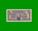 BILLETE DE URUGUAY $10,00, PICK 37d, SERIE D, ESTADO MUY BUENO-. -