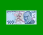 BILLETE DE TURQUIA 100 LIRAS, PICK 226b, ESTADO SIN CIRCULAR.-