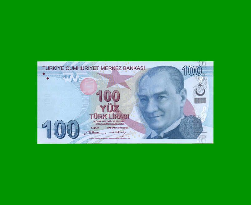 BILLETE DE TURQUIA 100 LIRAS, PICK 226b, ESTADO SIN CIRCULAR.-