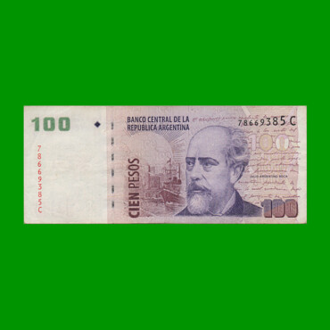 PESOS CONVERTIBLES 2do DISEÑO $100,00, BOT 3714, AÑO 2004, ESTADO BUENO+ .-
