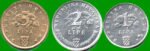 CROACIA SET DE TRES MONEDAS 1,2 Y 5 LIPE;  AÑO 1993/2003, ESTADO NUEVAS.-