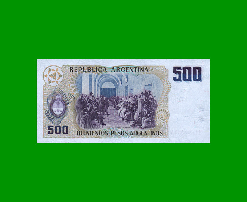 PESOS ARGENTINOS $500,00, BOT 2626a, AÑO 1984, ESTADO SIN CIRCULAR.- - Imagen 2