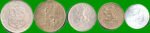 CHECOSLOVAQUIA SET CINCO MONEDAS 1,2 CORONA Y 10,20 Y 50 HALIR ,AÑO 1972/1991 - Imagen 2