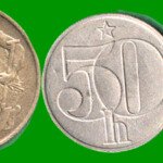 CHECOSLOVAQUIA SET CINCO MONEDAS 1,2 CORONA Y 10,20 Y 50 HALIR ,AÑO 1972/1991