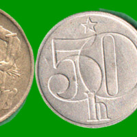 CHECOSLOVAQUIA SET CINCO MONEDAS 1,2 CORONA Y 10,20 Y 50 HALIR ,AÑO 1972/1991