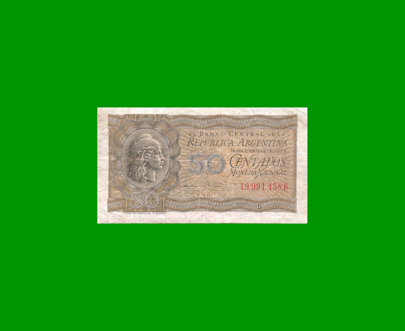 MONEDA NACIONAL 0,50 CTVOS, BOT 1904, AÑO 1952, ESTADO BUENO.-