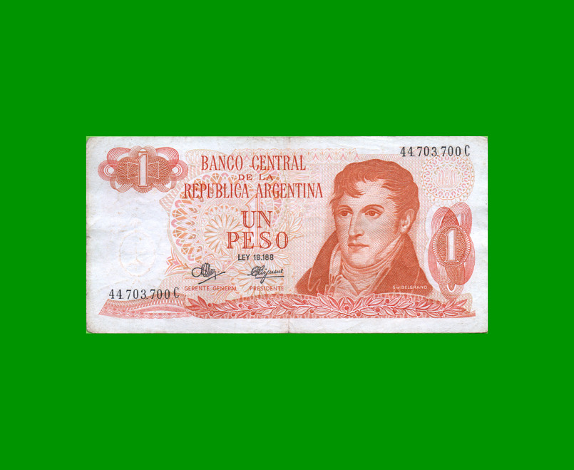 PESOS LEY 18.188 $1,00, BOT 2309, AÑO 1972, ESTADO MUY BUENO.-