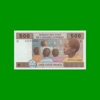 BILLETE DE AFRICA CENTRAL - CAMERUN 500 FRANCOS, PICK 206U, AÑO 2002, ESTADO SIN CIRCULAR.-