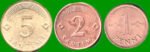 LETONIA SET DE TRES MONEDAS 2 Y 5 SANTIMI Y 1 PENNI, AÑO 1997/09, ESTADO NUEVAS.- - Imagen 2
