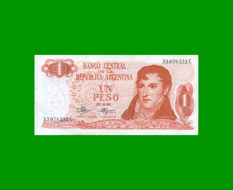 PESOS LEY 18.188 $1,00, BOT 2309, AÑO 1972, ESTADO EXCELENTE-.-