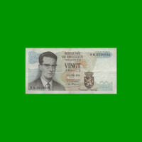 BILLETE DE BELGICA 20 FRANCOS, PICK 138, AÑO 1964 ESTADO MUY BUENO- .-