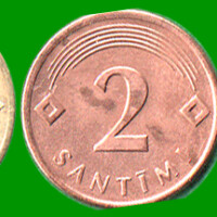 LETONIA SET DE TRES MONEDAS 2 Y 5 SANTIMI Y 1 PENNI, AÑO 1997/09, ESTADO NUEVAS.-