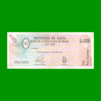 BONO DE SALTA $a1.000,00, EC 004, AÑO 1985, ESTADO MUY BUENO.-