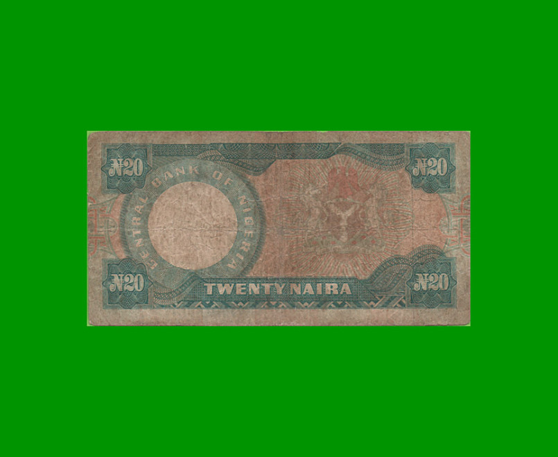 BILLETE DE NIGERIA 20 NAIRA, PICK 24e,  ESTADO BUENO.- - Imagen 2