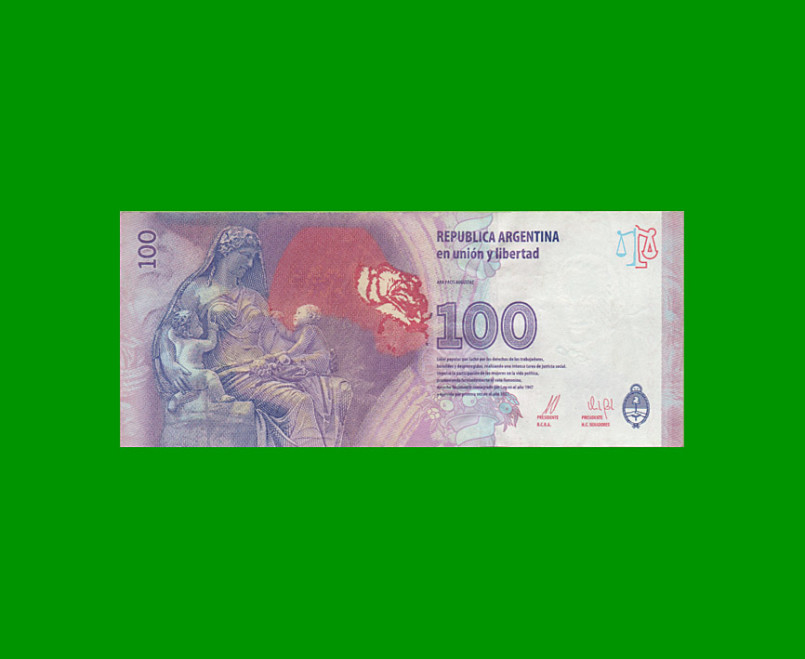 PESOS 3er DISEÑO $100,00,BOT 4337, , AÑO 2016, ESTADO MUY BUENO+.- - Imagen 2