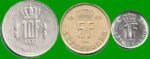 LUXEMBURGO SET DE TRES MONEDAS 1,5 Y 10 FILES, AÑO 1972/90, ESTADO NUEVAS.-