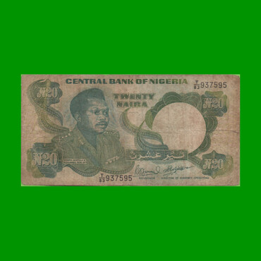 BILLETE DE NIGERIA 20 NAIRA, PICK 24e,  ESTADO BUENO.-