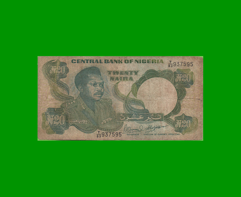 BILLETE DE NIGERIA 20 NAIRA, PICK 24e,  ESTADO BUENO.-