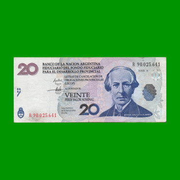 BONO REPOSICION NACIONAL LECOP $ 20,00, EC 206R, ESTADO MUY BUENO- .-
