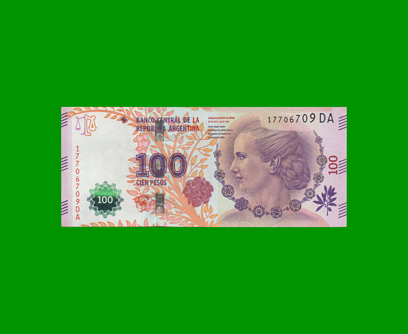 PESOS 3er DISEÑO $100,00,BOT 4337, , AÑO 2016, ESTADO MUY BUENO+.-