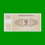 BILLETE DE ESLOVENIA 2 TOLARJEV, PICK 2, AÑO 1990 ESTADO SIN CIRCULAR.-