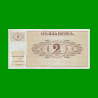 BILLETE DE ESLOVENIA 2 TOLARJEV, PICK 2, AÑO 1990 ESTADO SIN CIRCULAR.-