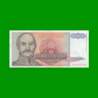 BILLETE DE YUGOSLAVIA 5.000.000.000 DINARA, PICK 136, AÑO 1993 ESTADO EXCELENTE .-