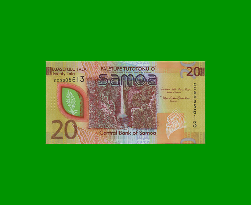 BILLETE DE SAMOA 20 TALA, PICK 49, AÑO 2019, ESTADO SIN CIRCULAR.- - Imagen 2