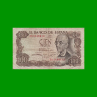 BILLETE DE ESPAÑA 100 PESETAS, PICK 152, AÑO 1970, ESTADO BUENO .-