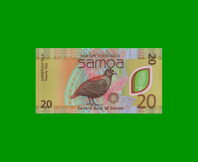 BILLETE DE SAMOA 20 TALA, PICK 49, AÑO 2019, ESTADO SIN CIRCULAR.-