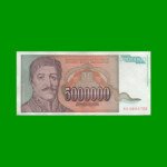 BILLETE DE YUGOSLAVIA 5.000.000 DINARA, PICK 132, AÑO 1993 ESTADO EXCELENTE .-
