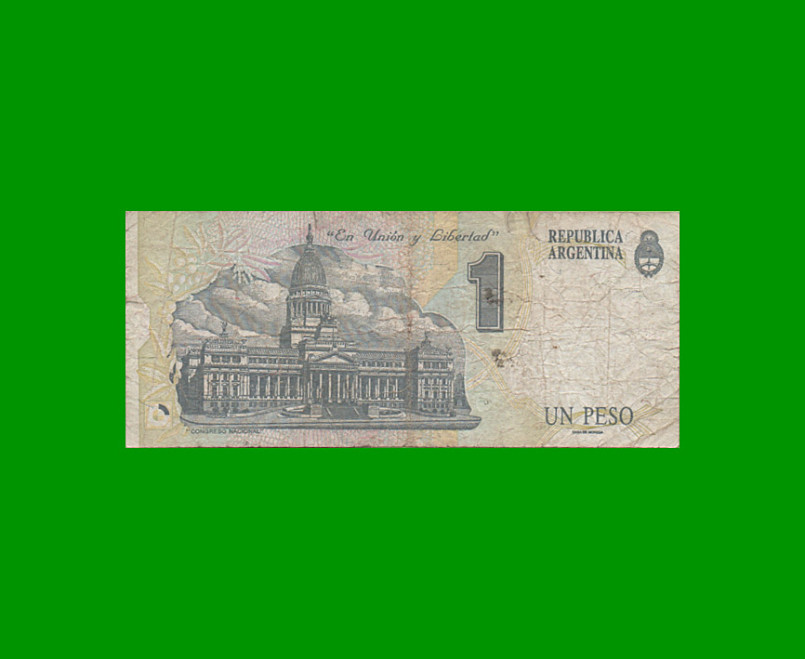 PESOS CONVERTIBLES 1er DISEÑO $1,00, BOT 3006, AÑO 1993, ESTADO BUENO.- - Imagen 2