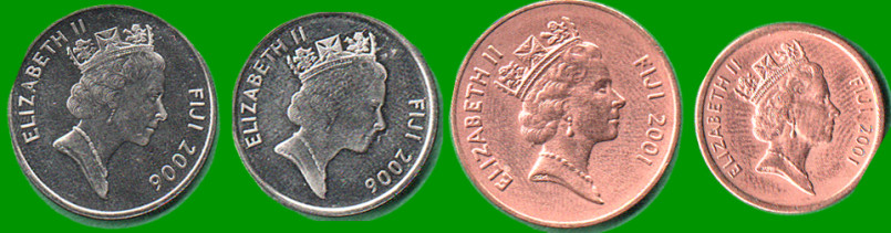 FIJI SET DE CUATRO MONEDAS 1,2,5 Y0 CENTS, AÑO 2001/06, ESTADO NUEVAS.- - Imagen 2