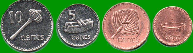 FIJI SET DE CUATRO MONEDAS 1,2,5 Y0 CENTS, AÑO 2001/06, ESTADO NUEVAS.-