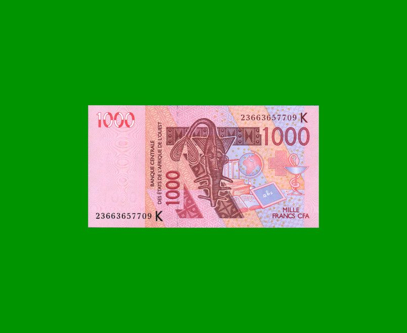 BILLETE DE AFRICA DEL OESTE - SENEGAL 1.000 FRANCOS, PICK 715K, ESTADO SIN CIRCULAR.-