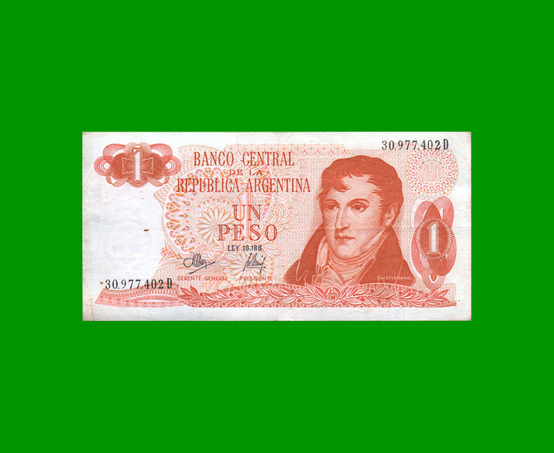 PESOS LEY 18.188 $1,00, BOT 2313, AÑO 1973, ESTADO MUY BUENO+ .-