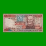 BILLETE DE URUGUAY $5.000,00 N$ PICK 65, AÑO 1983, SERIE B, ESTADO BUENO.-