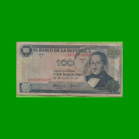 BILLETE DE COLOMBIA $ 100,00, PICK 410c AÑO 1971, ESTADO BUENO.-