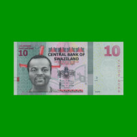 BILLETE DE SWAZILAND 10 EMALANGENI, PICK NEW, AÑO 2010 ESTADO SIN CIRCULAR.-