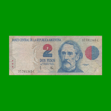 PESOS CONVERTIBLES 1er DISEÑO $2,00, BOT 3021, AÑO 1996, ESTADO BUENO.-
