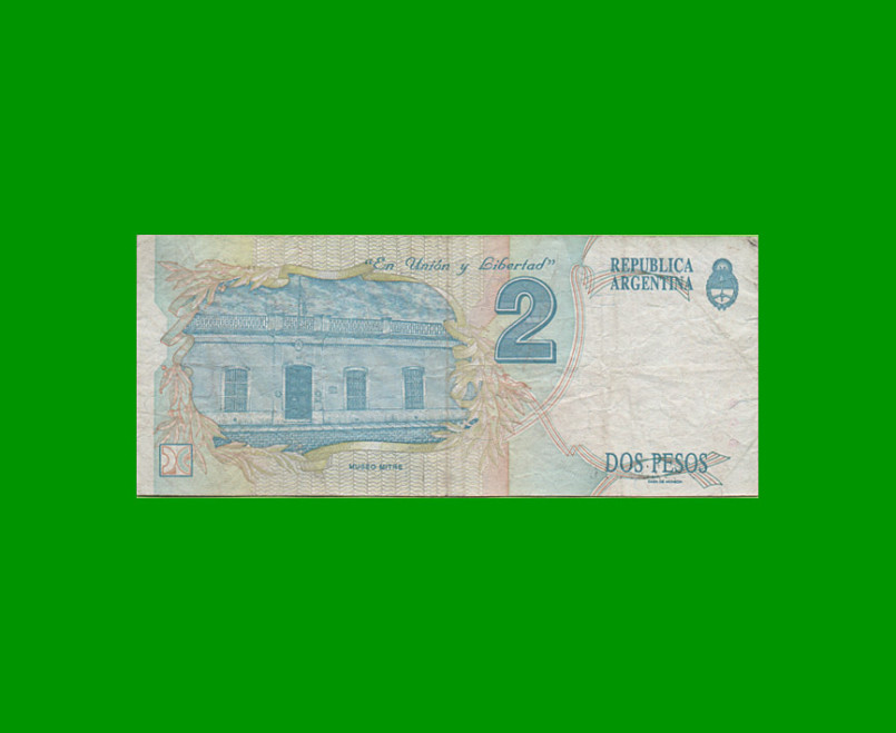 PESOS CONVERTIBLES 1er DISEÑO $2,00, BOT 3021, AÑO 1996, ESTADO BUENO+ .- - Imagen 2